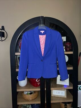 Lilly Pulitzer Cobalt Blue Single-Button Blazer M